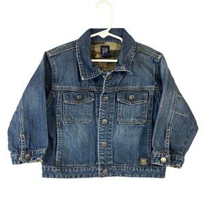 Baby Gap Blue Denim Cotton Jean Jacket Toddler 3 years 3T Casual GUC